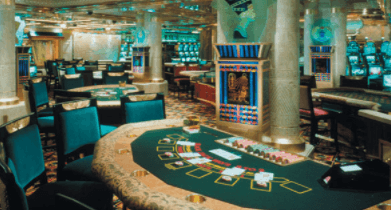 Playing in a cruise ship casino